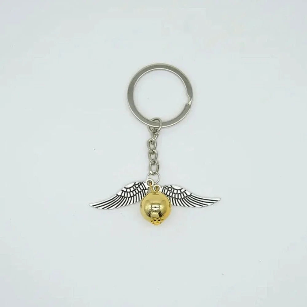 Golden Snitch Keychain Harry Potter Inspired Wings Pearl Charm Fantasy Accessory